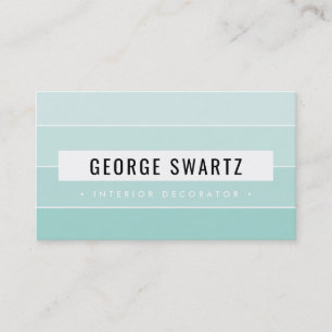 MODERN PAINT SWATCH simple bold mint green Business Card