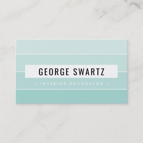 MODERN PAINT SWATCH simple bold mint green Business Card