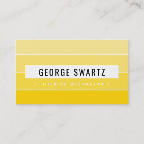 MODERN PAINT SWATCH simple trendy yellow black Business Card