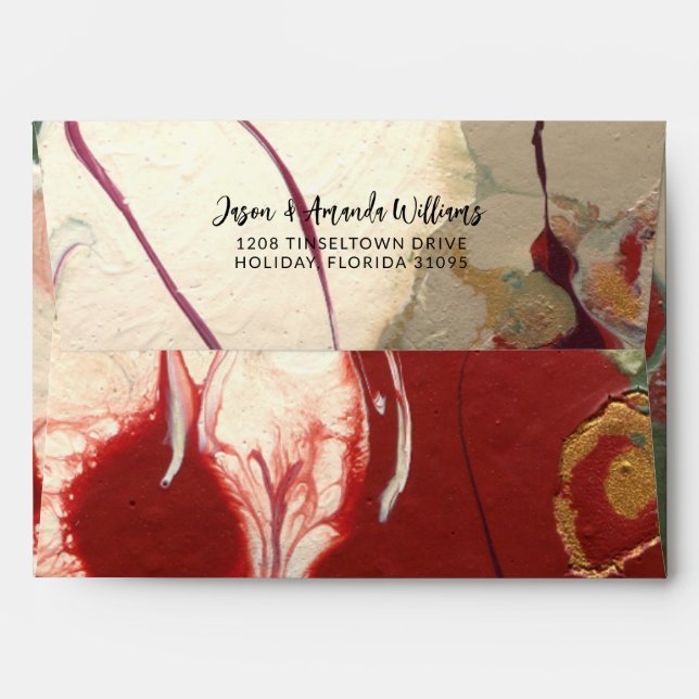 Modern Painted Abstract Holiday Pattern Envelope (Back (Top Flap))