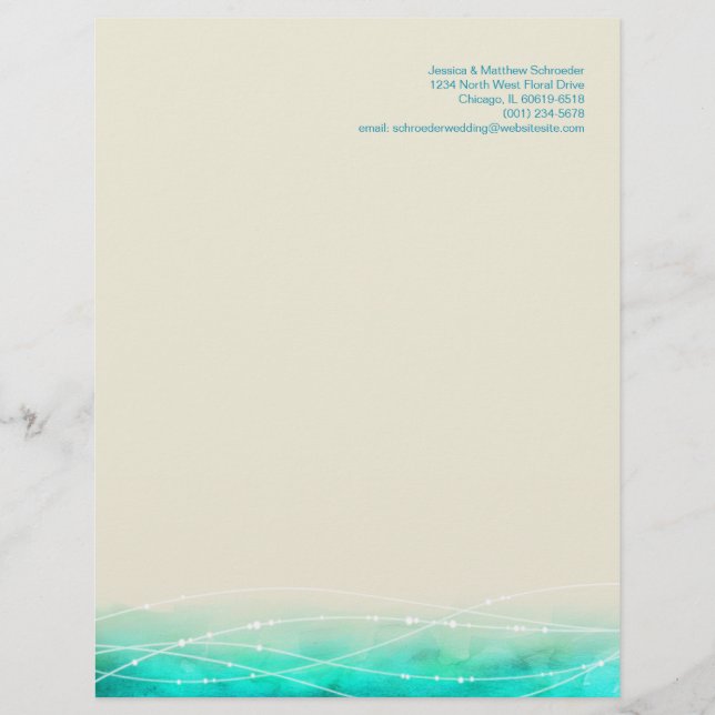 Modern painted abstract sparkle seas letterhead (Front)