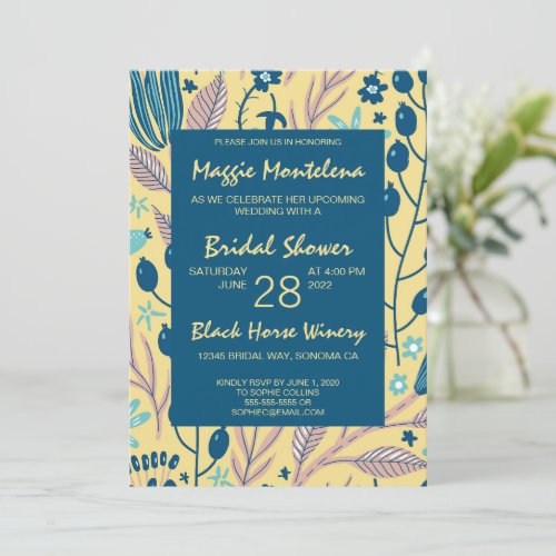 Modern Painted Botanical Bridal Shower Invitation