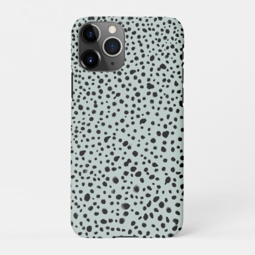 Modern Painted Dots Gray Blue Mint iPhone 11Pro Case