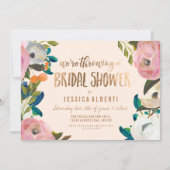 Modern Painted Floral Bridal Shower Invitation (Front)