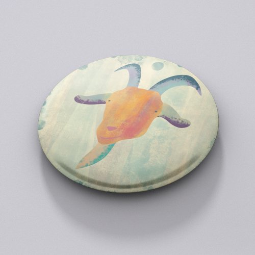 Modern Painted Goat Illustration Button