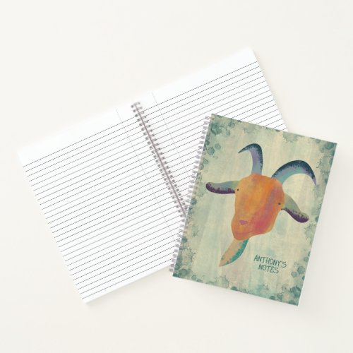 Modern Painted Goat Illustration Personalized Notebook