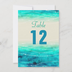 Modern painted sparkle seas wedding table numbers