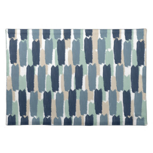 Modern Painted Stripe Abstract Coastal Spa Cloth Placemat