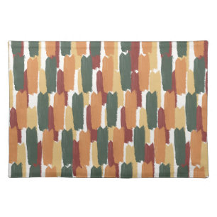 Modern Painted Stripe Abstract Mediterranean Hues Cloth Placemat