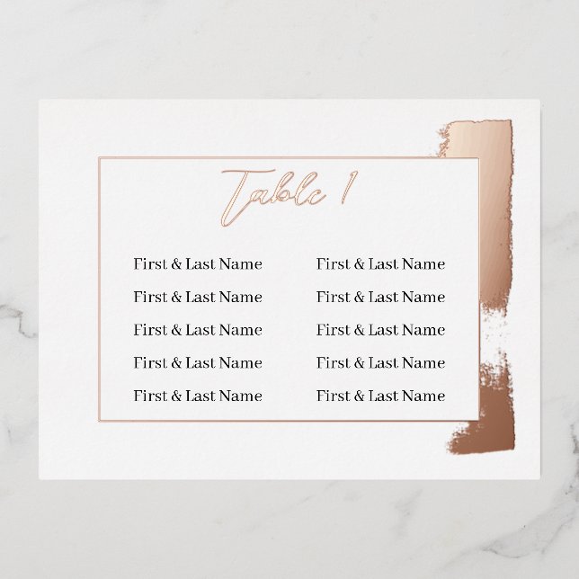 Modern Painted Table Number Wedding placement card (Front)