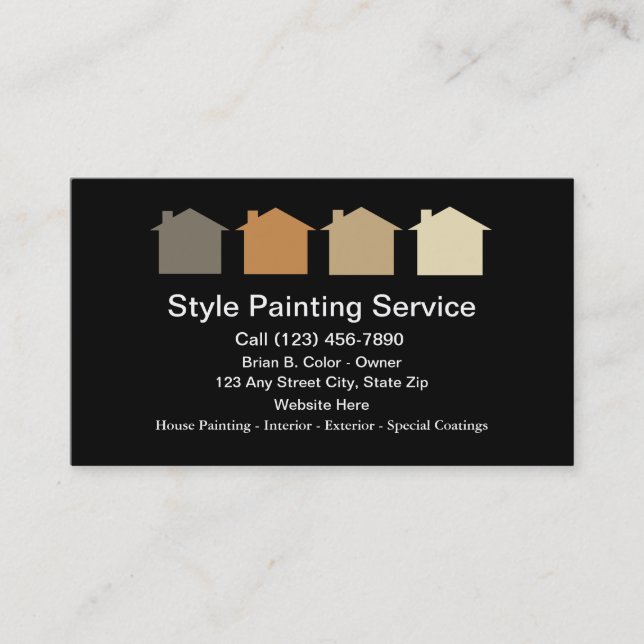 Modern Painter Business Cards (Front)