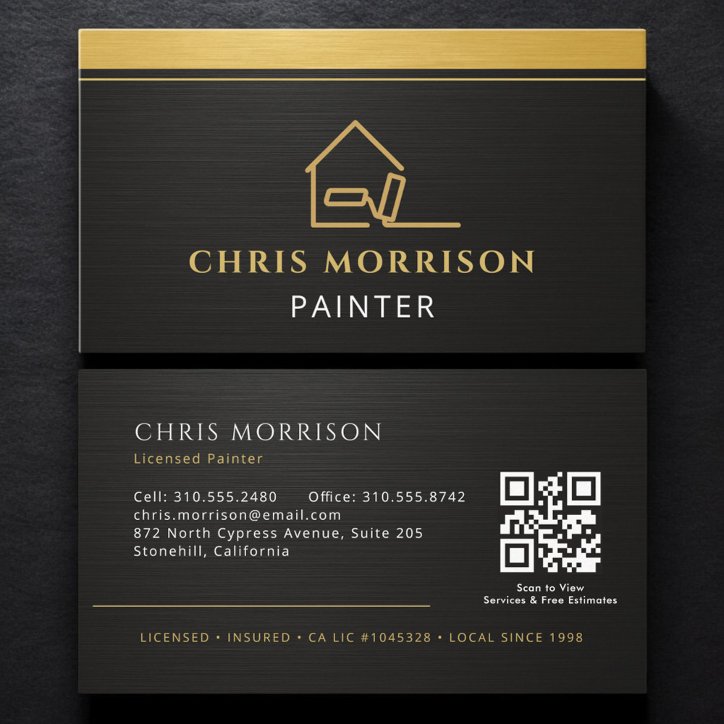 Modern Painter QR Code Business Card