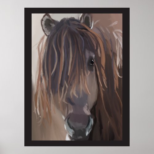 Modern Painting Brown Horse Poster