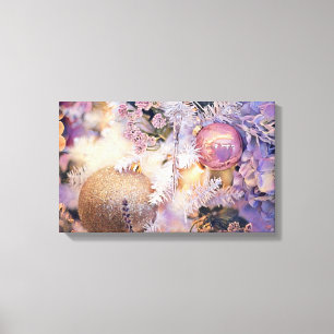 Modern Painting Christmas Tree Purple Decorations Canvas Print