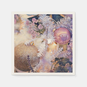 Modern Painting Christmas Tree Purple Decorations Napkins