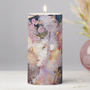 Modern Painting Christmas Tree Purple Decorations Pillar Candle