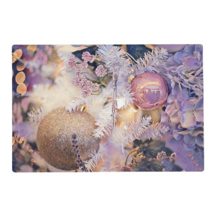 Modern Painting Christmas Tree Purple Decorations Placemat
