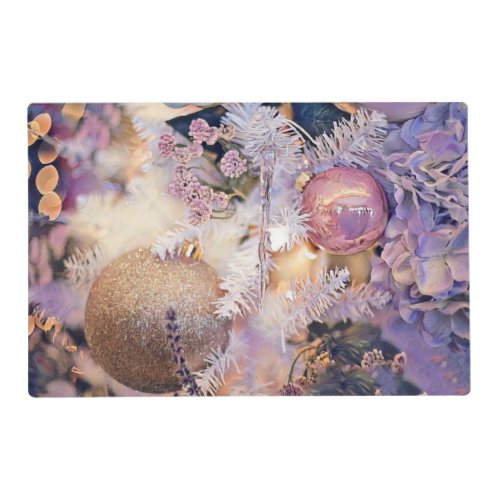Modern Painting Christmas Tree Purple Decorations Placemat