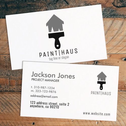 Modern Painting Home Paint Brush Business Cards