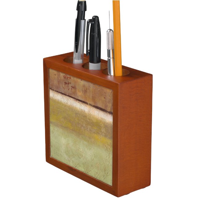 Modern Painting in Earth Tones by Norman Wyatt Pencil/Pen Holder (In Situ)