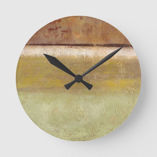 Modern Painting in Earth Tones by Norman Wyatt Round Clock (Front)