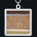 Modern Painting in Earth Tones by Norman Wyatt Silver Plated Necklace<br><div class="desc">Healthy earth tones permeate this modern painting by Norman Wyatt. The colors of the piece blend together wonderfully,  and would look great in any room of your home. It would also make an amazing gift!</div>