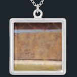 Modern Painting in Earth Tones by Norman Wyatt Silver Plated Necklace<br><div class="desc">Healthy earth tones permeate this modern painting by Norman Wyatt. The colors of the piece blend together wonderfully,  and would look great in any room of your home. It would also make an amazing gift!</div>