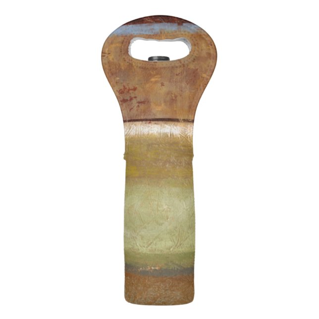 Modern Painting in Earth Tones by Norman Wyatt Wine Bag (Back)