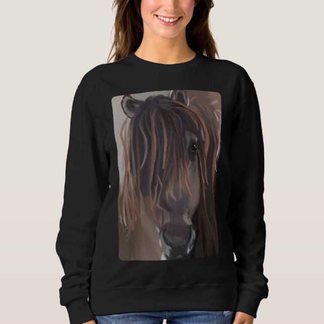 Modern Painting of a Brown Horse Sweatshirt (Front)