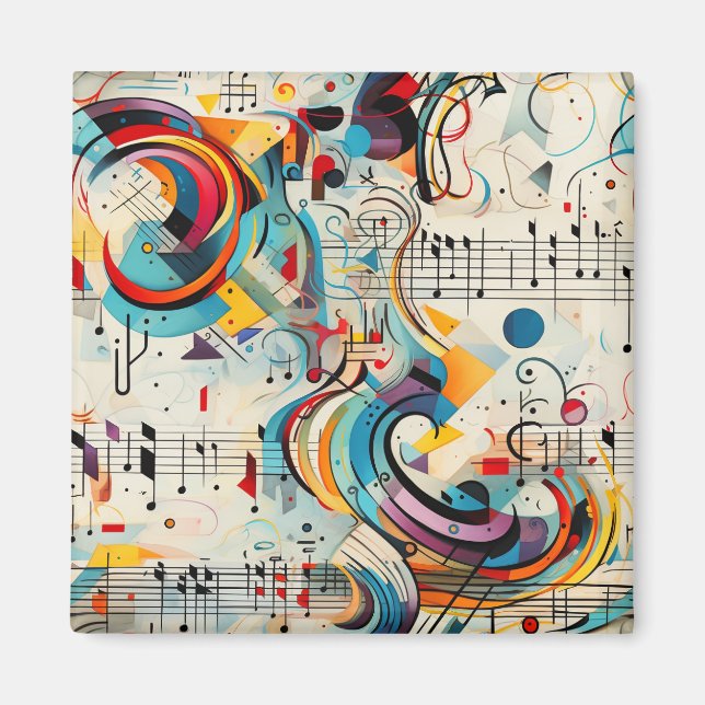 Modern painting of musical theme magnet (Front)