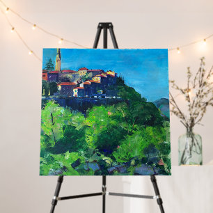 Modern painting , old Labin in Croatia  Foam Board