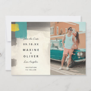 Modern Painting Pastel Wedding Save The Date