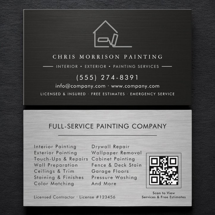 Modern Painting Services QR Code Business Card