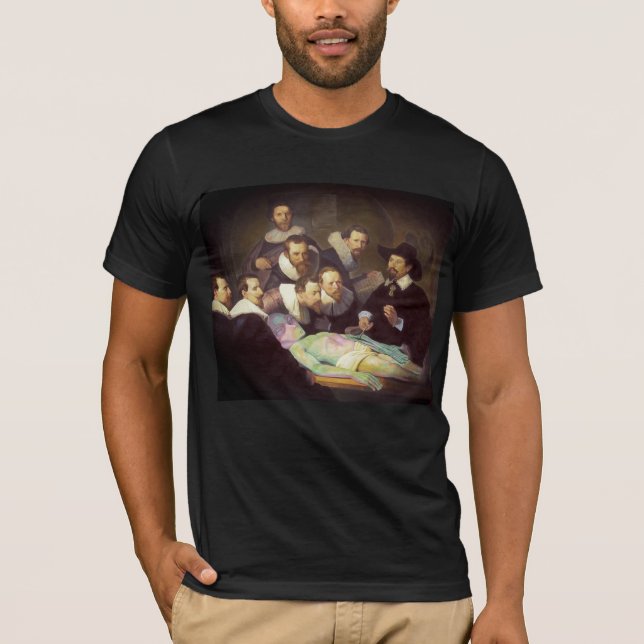 Modern Painting to Rembrandt Anatomy Lesson Mens T-Shirt (Front)