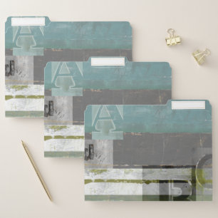 Modern Painting with Assorted Letters File Folder