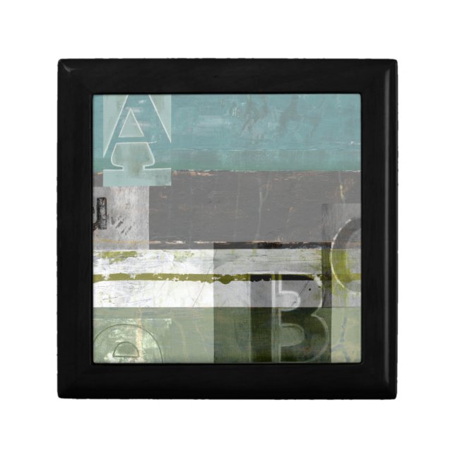 Modern Painting with Assorted Letters Keepsake Box (Front)