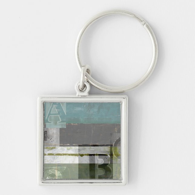 Modern Painting with Assorted Letters Keychain (Front)