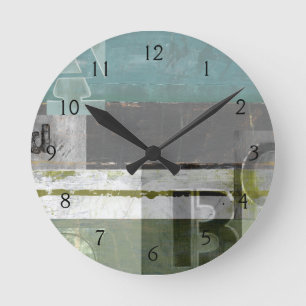 Modern Painting with Assorted Letters Round Clock