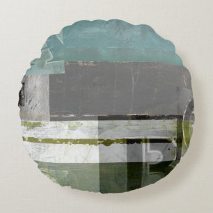 Modern Painting with Assorted Letters Round Pillow