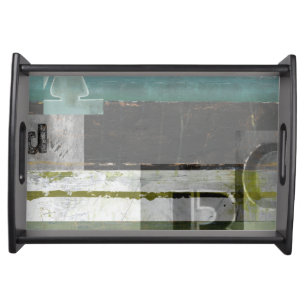 Modern Painting with Assorted Letters Serving Tray