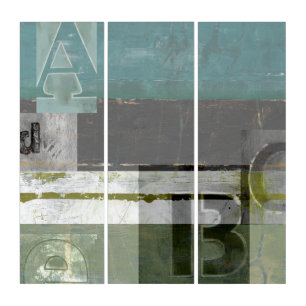 Modern Painting with Assorted Letters Triptych