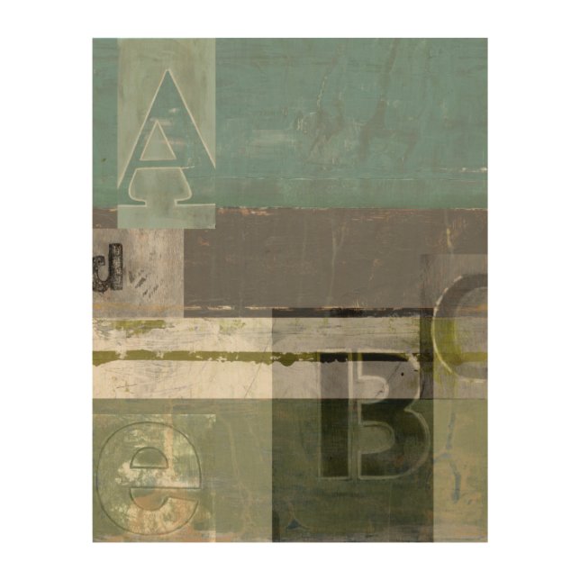 Modern Painting with Assorted Letters Wood Wall Art (Front)