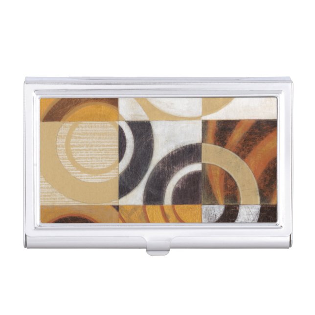 Modern Painting with Circular Patterns Business Card Holder (Front)