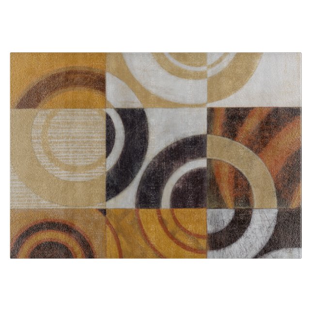 Modern Painting with Circular Patterns Cutting Board (Front)