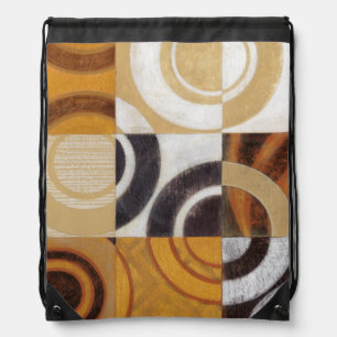 Modern Painting with Circular Patterns Drawstring Bag