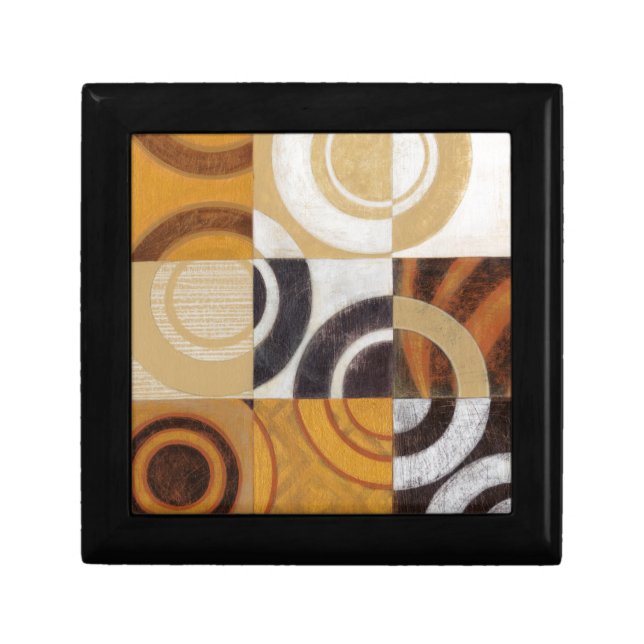 Modern Painting with Circular Patterns Keepsake Box (Front)
