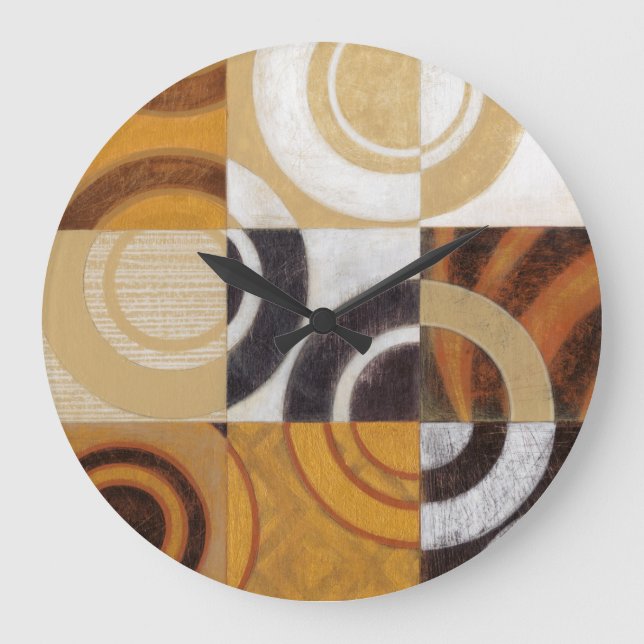 Modern Painting with Circular Patterns Large Clock (Front)