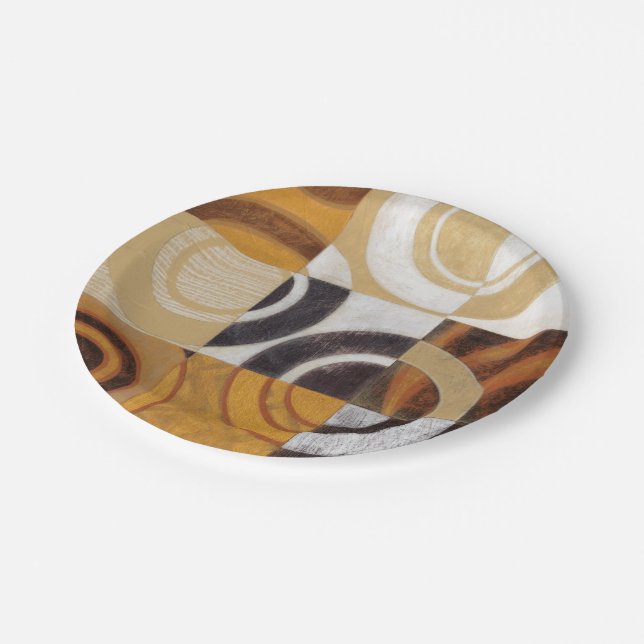 Modern Painting with Circular Patterns Paper Plates (Angled)