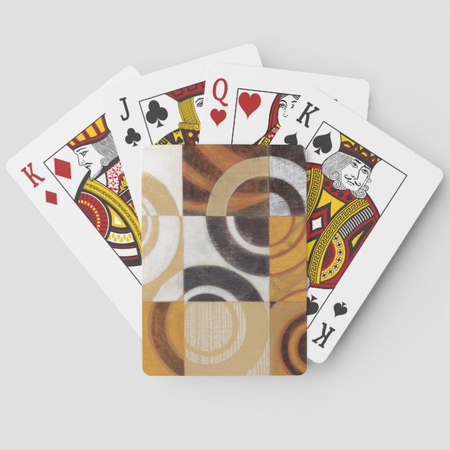 Modern Painting with Circular Patterns Poker Cards (Back)