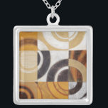 Modern Painting with Circular Patterns Silver Plated Necklace<br><div class="desc">Painted by Norman Wyatt,  Jr. this modern painting features multicolored circular patterns in nine squares. Good for a wall that needs art as well as someone who wants to practice their dart throwing!</div>